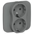 FLITE Розетка 2-местная с заземлением с защитными шторками безвинтовое крепление 16А РСш12-1-А-ФлМА 