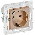 SKANDY Розетка с заземлением с защитными шторками 16А с USB C 18Вт SK-R17Sa песочный IEK