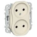 FLITE Розетка 2-местная без заземления без защитных шторок 10А РС02-0-ФлСл сливочный IEK