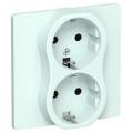 FLITE Розетка 2-местная с заземлением без защитных шторок безвинтовое крепление 16А РС12-1-К-ФлХЛ хо