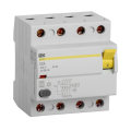 Выключатель дифференциальный ВД1-63 4Р 50А 30мА тип А, IEK MDV11-4-050-030