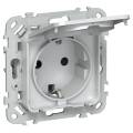 FLITE Розетка с заземлением с защитными шторками и крышкой 16А IP44 РСшкр11-0-44-ФлЖ жемчуг IEK