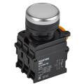 Кнопка с подсветкой d=22мм 1NO+1NC белая MASTER IEK