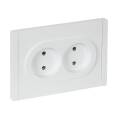 FORTE&PIANO Розетка 2-местная без заземления без защитных шторок безвинтовое крепление 10А FP226 бел