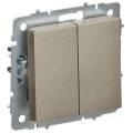 BRITE Выключатель 2-клавишный перекрестный 10А ВС10-2-3-БрШ шампань IEK