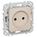 FLITE Розетка без заземления без защитных шторок безвинтовое крепление 10А РС01-1-ФлЛ льняной IEK