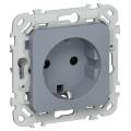 FLITE Розетка с заземлением с защитными шторками безвинтовое крепление 16А РСш11-1-ФлМ маренго IEK