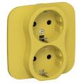 FLITE Розетка 2-местная с заземлением без защитных шторок безвинтовое крепление 16А РС12-1-А-ФлЖК же