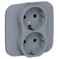FLITE Розетка 2-местная с заземлением без защитных шторок 16А РС12-0-А-ФлМ маренго IEK