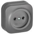 GLORY Розетка 1-местная для открытой установки без заземления без защитных шторок 10А РС20-2-ХСм ста