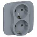 FLITE Розетка 2-местная с заземлением с защитными шторками безвинтовое крепление 16А РСш12-1-А-ФлМ м