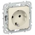 FLITE Розетка с заземлением без защитных шторок безвинтовое крепление 16А РС11-1-ФлСл сливочный IEK