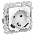 FLITE Розетка 1-местная с заземлением с защитными шторками 16А с USB A+A 3,1А РСЮша11-0-ФлБ белый IE