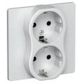 FLITE Розетка 2-местная с заземлением без защитных шторок 16А РС12-0-К-ФлЖ жемчуг IEK