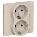 FLITE Розетка 2-местная с заземлением без защитных шторок 16А РС12-0-К-ФлЛ льняной IEK