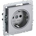 BRITE Розетка 1-местная с заземлением с защитными шторками 16А РС14-1-0-БрА алюминий IEK