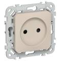 FLITE Розетка без заземления с защитными шторками 10А РСш01-0-ФлЛ льняной IEK