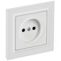 BRITE Розетка 1-местная без заземления без защитных шторок 10А в сборе РСР10-1-0-БрАБ арктический бе
