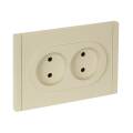FORTE&PIANO Розетка 2-местная без заземления с защитными шторками безвинтовое крепление 10А FP425 ва
