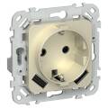 FLITE Розетка 1-местная с заземлением с защитными шторками 16А с USB A+A 3,1А безвинтовое крепление 