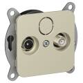 FLITE Розетка 2-местная TV+SAT экранированная проходная РТВс-2-1-2-ФлШ шампань IEK