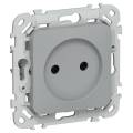 FLITE Розетка без заземления без защитных шторок безвинтовое крепление 10А РС01-1-ФлС серый IEK