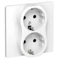 FLITE Розетка 2-местная с заземлением без защитных шторок 16А РС12-0-К-ФлБ белый IEK