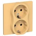 FLITE Розетка 2-местная с заземлением без защитных шторок безвинтовое крепление 16А РС12-1-К-ФлЗ зол