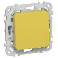 FLITE Выключатель 1-клавишный кнопочный проходной 10А ВС61-2-0-ФлЖК желтый карри IEK