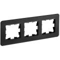 BRITE Рамка 3-местная РУ-3-2-Бр стекло черный RE IEK