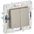 SKANDY Выключатель 2-клавишный 10А SK-V04Sh шампань IEK
