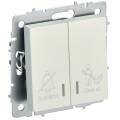BRITE Выключатель 2-клавишный с индикацией для отелей 10А ВС10-2-9-БрЖ жемчуг IEK
