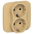 FLITE Розетка 2-местная с заземлением без защитных шторок безвинтовое крепление 16А РС12-1-А-ФлШм ша
