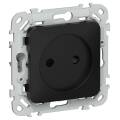 FLITE Розетка без заземления с защитными шторками безвинтовое крепление 10А РСш01-1-ФлЧ черный IEK