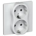 FLITE Розетка 2-местная с заземлением с защитными шторками безвинтовое крепление 16А РСш12-1-К-ФлЖ ж