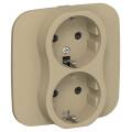 FLITE Розетка 2-местная с заземлением с защитными шторками 16А РСш12-0-А-ФлХ хаки IEK