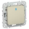 FLITE Выключатель 1-клавишный с индикацией 10А ВС11-1-1-ФлШ шампань IEK