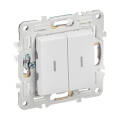 Выключатель 2-клавишный с индикацией, 10А, SK-V09W, белый, SKANDY IEK SK-V20-1-10-K01