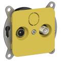 FLITE Розетка 2-местная TV+SAT экранированная проходная РТВс-2-1-2-ФлЖК желтый карри IEK