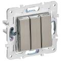 SKANDY Выключатель 3-клавишный 10А SK-V11N металл никель IEK