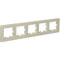 BRITE Рамка 5-местная РУ-5-Бр бежевый рифленый IEK
