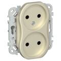 FLITE Розетка 2-местная без заземления без защитных шторок 10А РС02-0-ФлШ шампань IEK