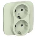 FLITE Розетка 2-местная с заземлением с защитными шторками 16А РСш12-0-А-ФлП панг IEK