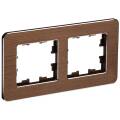 BRITE Рамка 2-местная РУ-2-1-Бр металл коричневый RE AL IEK