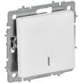 BRITE Выключатель 1-клавишный с индикацией 10А ВС10-1-1-БрАБ арктический белый IEK