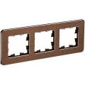 BRITE Рамка 3-местная РУ-3-1-Бр металл коричневый RE AL IEK