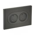 FORTE&PIANO Розетка 2-местная без заземления без защитных шторок безвинтовое крепление 10А FP326 сер