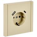 FORTE&PIANO Розетка 1-местная с заземлением с защитными шторками винтовое крепление 16А USB A+C 18Вт