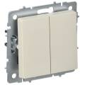 BRITE Выключатель 2-клавишный перекрестный 10А ВС10-2-3-БрКр бежевый IEK