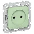 FLITE Розетка без заземления без защитных шторок безвинтовое крепление 10А РС01-1-ФлФ фисташковый IE